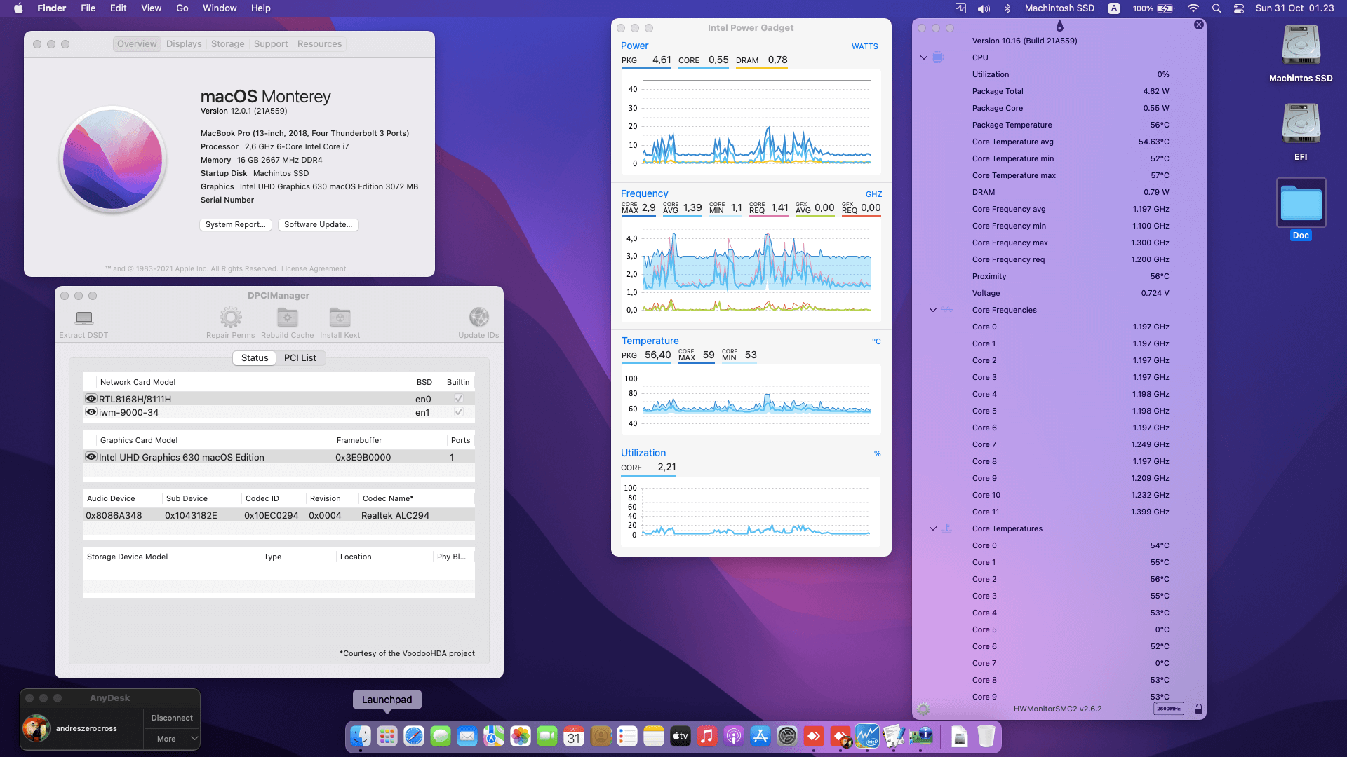 Success Hackintosh macOS Monterey 12.0.1 Build 21A559 in Asus ROG Strix III G531GD-I705G4T